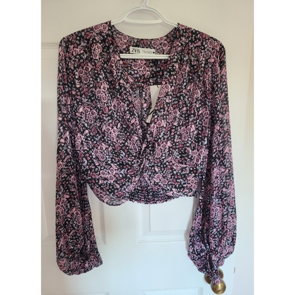 NWT Zara floral blouse - Picture 2 of 4
